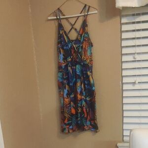Colorful Tropical Print Dress